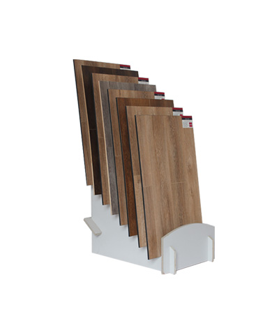 White MDF flooring sample display stand hand board display rack